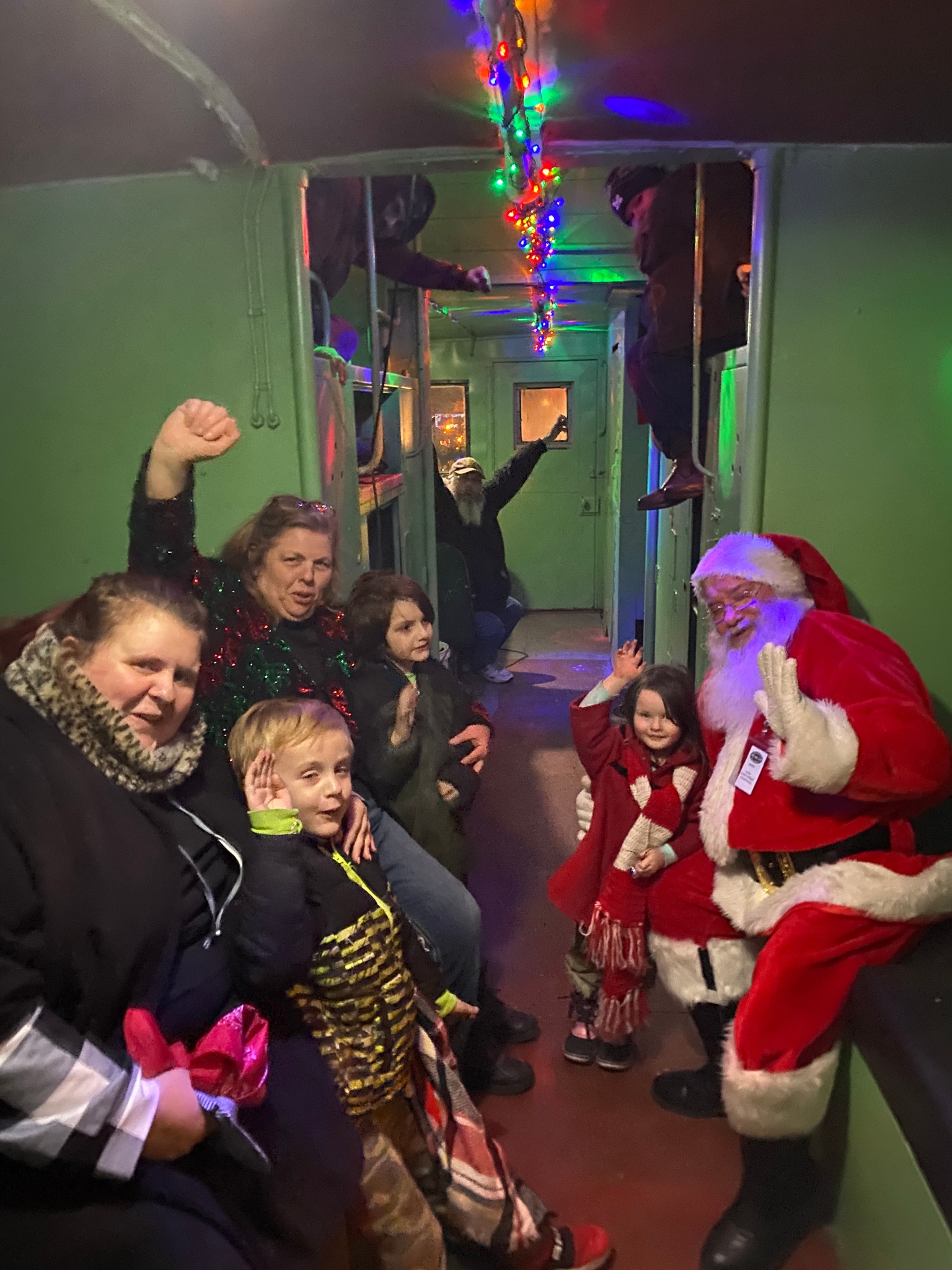 Santa rides the train